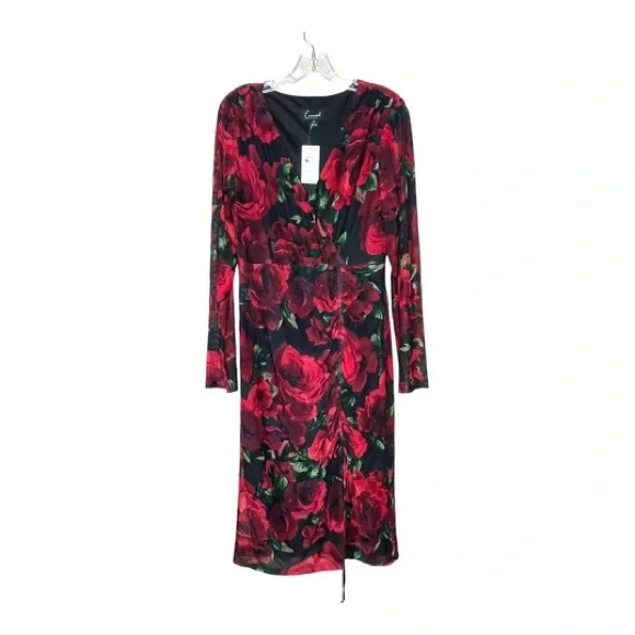 chinese dress ladies Connected Apparel Scoop Neck Sleeveless Multi Print String Tie Back Fit & Flare Rayon Dress Mauve / 6 main image 1